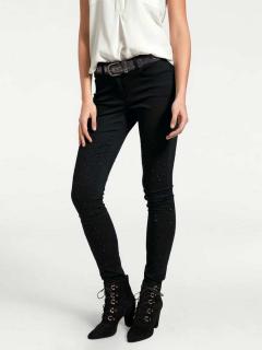 Designer-Jeans mit Strass schwarz