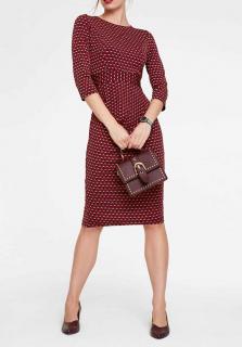Designer-Jerseykleid dunkelbeere-sand