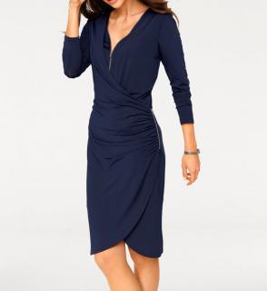 Designer-Jerseykleid marine