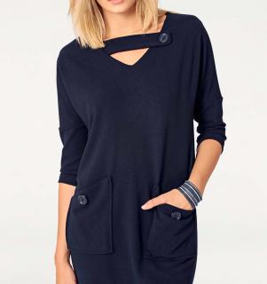 Designer-Jerseykleid nachtblau