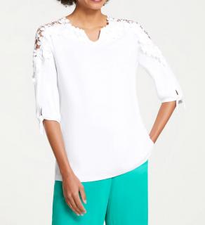 Designer-Jerseyshirt mit Spitze ecru