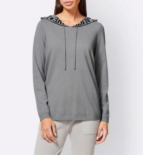 Designer-Kapuzenpullover mit Schriftzug grau