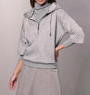 Designer-Kapuzensweatshirt grau-silber