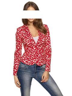 Designer-Kurzblazer koralle-weiß