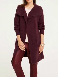 Designer-Kuschel-Longtrickjacke bordeaux