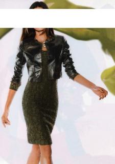 Designer-Lammnappalederjacke khaki-schwarz