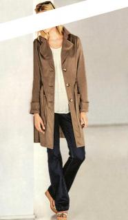Designer-Lederimitat-Trenchcoat braun