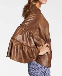 Designer-Lederimitatjacke cognac