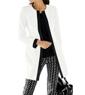 Designer-Longblazer weiß-schwarz