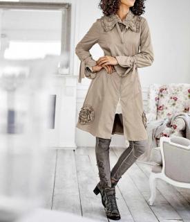 Designer-Mantel beige