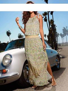 Designer-Maxikleid bunt