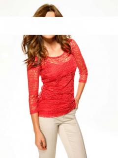 Designer-Netzshirt + Top koralle