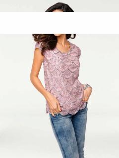 Designer-Paillettenshirt rosé