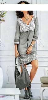 Designer-Patchkleid grau