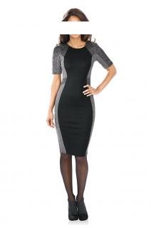 Designer-Patchkleid schwarz-grau