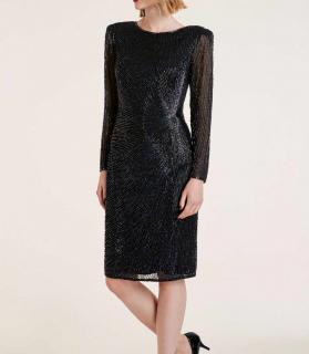 Designer-Perlenkleid schwarz