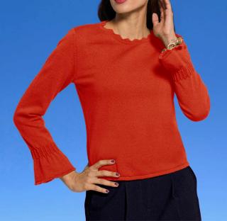 Designer-Pullover Merino-Kaschmir rot