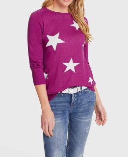 Designer-Pullover fuchsia-offwhite