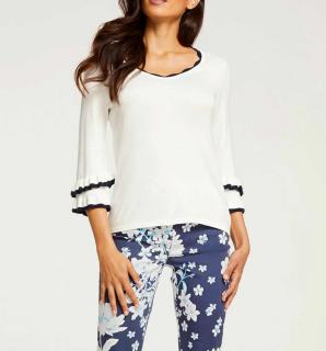 Designer-Pullover mit Volants ecru