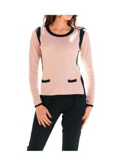 Designer-Pullover rosé-schwarz