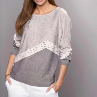 Designer-Pullover steingrau-grau