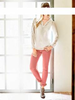 Designer-Röhrenjeans koralle