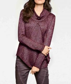 Designer-Rollkragenpullover beere-melange