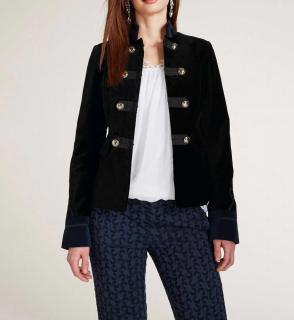Designer-Samtblazer schwarz-marine