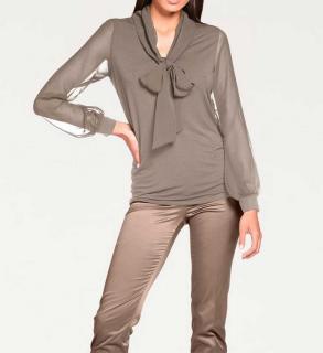 Designer-Schluppenshirt taupe