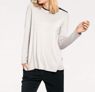 Designer-Shirt ecru-schwarz
