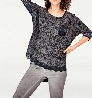 Designer-Shirt grau-blau