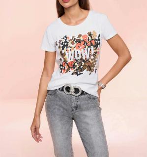 Designer-Shirt mit Druck-Bild ecru