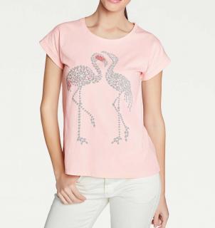 Designer-Shirt mit Stickerei rosé