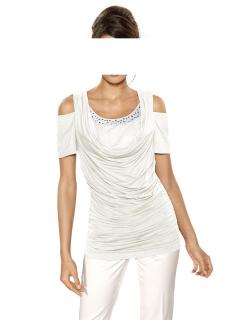 Designer-Shirt mit Strass ecru