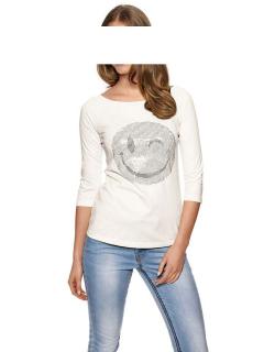 Designer-Shirt mit Strass ecru