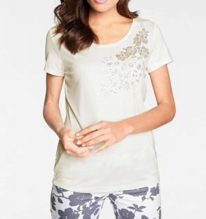 Designer-Shirt mit Strasssteinen offwhite