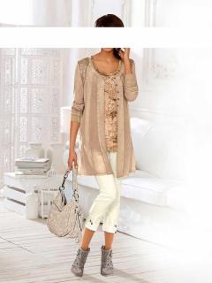 Designer-Shirtjacke mit Pailletten rosé