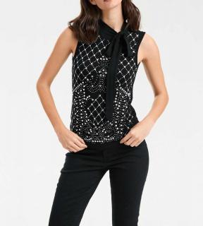 Designer-Shirttop mit Strass schwarz