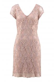 Designer-Spitzenkleid rose