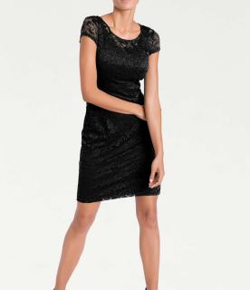 Designer-Spitzenkleid schwarz