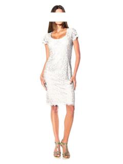Designer-Spitzenkleid weiß