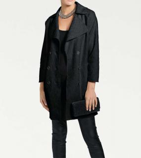 Designer-Spitzenmantel schwarz