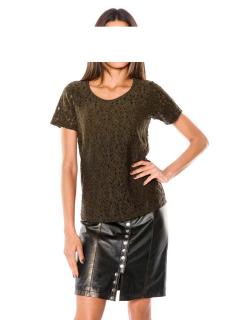 Designer-Spitzenshirt khaki
