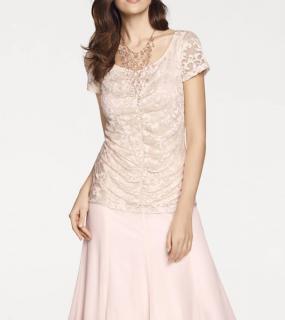Designer-Spitzenshirt rosé