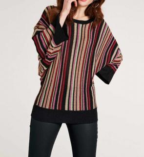 Designer-Streifenpullover bunt