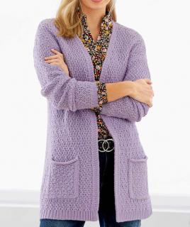 Designer-Strickjacke flieder