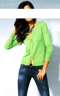 Designer-Strickjacke kiwi