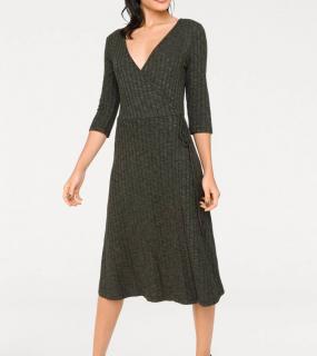 Designer-Strickkleid khaki