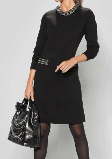 Designer-Strickkleid schwarz