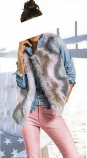 Designer-Webpelzweste bunt